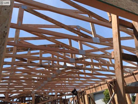 Roof trusses framing