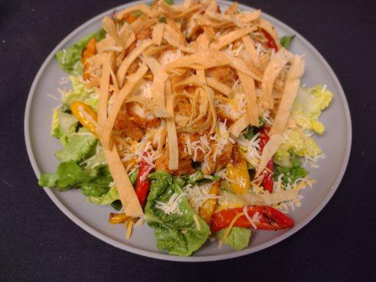 Crispy Chicken Fajita Salad on Taco Tuesday