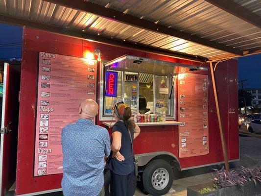 Front of the food truck with menu