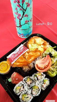 Lunch -  Salmon Teriyaki Platter Lunch Special and California Roll