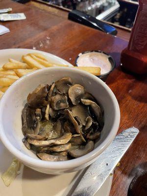 Sautéed canned mushrooms