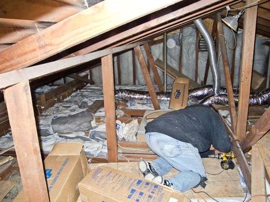 The Perfect Air crew installing new ducts in my attic.