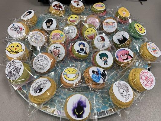 Mix of emoticon and My Hero Academia Macarons