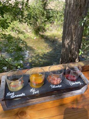 Our tasting of the hard cider, Elderberry and Honey Lemonade being our fav.