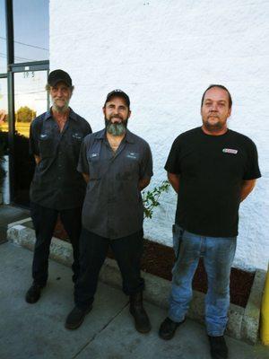 L to R: Emory Conrad (Under Car Specialist), Josh Odom (General Manager), Jeffrey Evans (Asst. Manager)