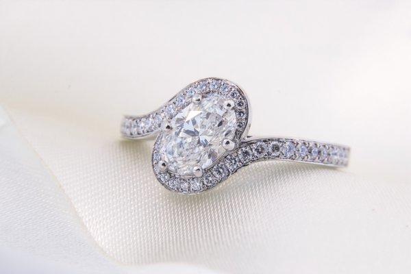 Custom Designed Engagement Ring w/ Oval Forevermark center