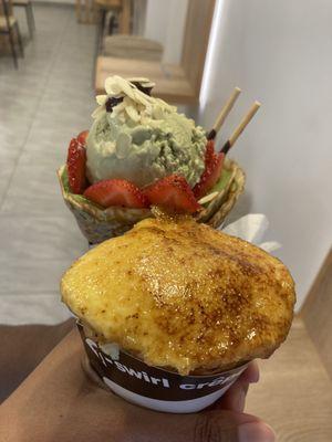 Cream Brulee mini and match crepe (not the truffle one lol not available in mini)