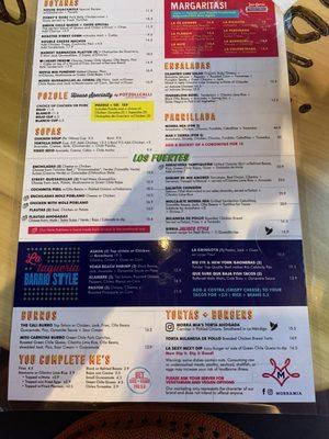 Food menu