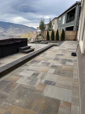 Spa, pavers and fire pit