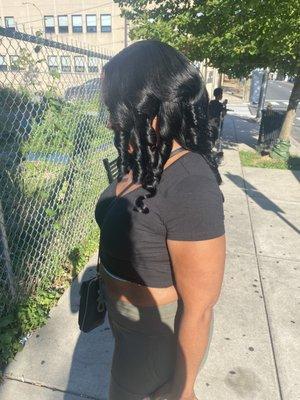 Basic sew in W curls