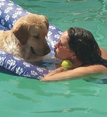 BO and Mary in thier pool