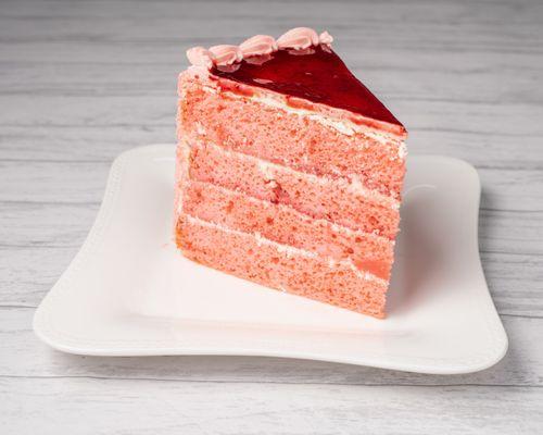 Tres Leches strawberry cake slice