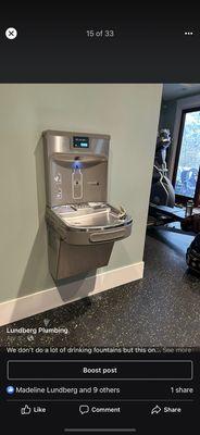 A really fun drinking fountain in a customers home gym!