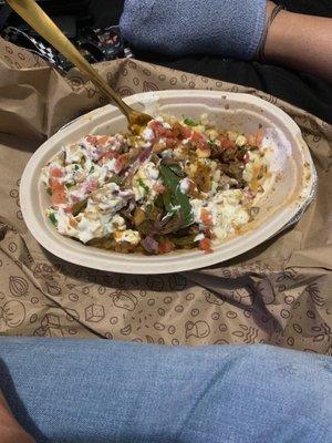 Burrito bowl with no rice when specified when I wanted rice. Sad burrito bowl. And whoever made this bowl, at that chipotle, please quit.