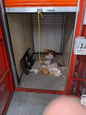 Here's someone's crap left in the (non-working) elevator.