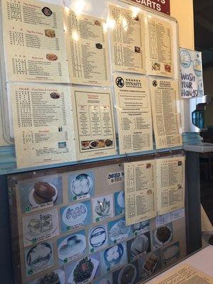 Menu postings on their side wall