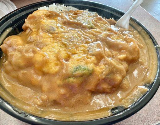 Shrimp egg foo young with broccoli and mushrooms!! Amazing!