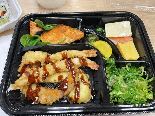 Take out lunch bento with salmon