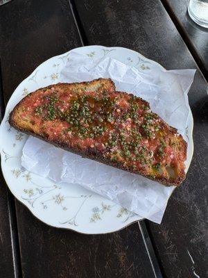 Sourdough with tomato and herbs