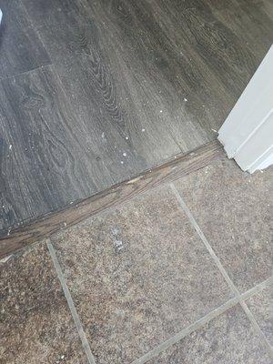 Paint drips on hardwood floors and tile