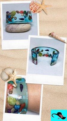 Real seashell cuff bracelet