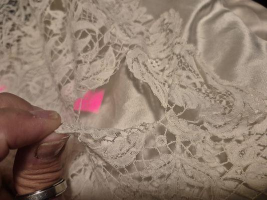 lace torn or ripped on the torso