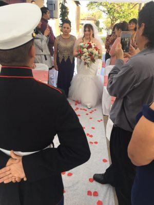 Backyard military weddings are top notch.