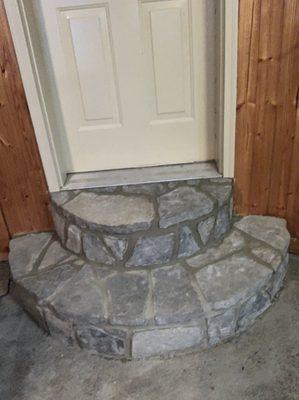 Stone steps I built inside home owners house