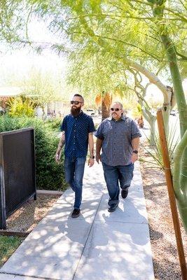 Joe and Chris inspecting a property