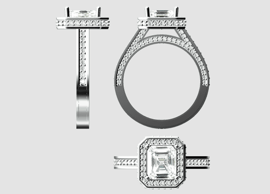 This is the digital "sketch" of what the ring was going to look like before it went into final production.