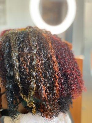 Natural hair with customized hair colors