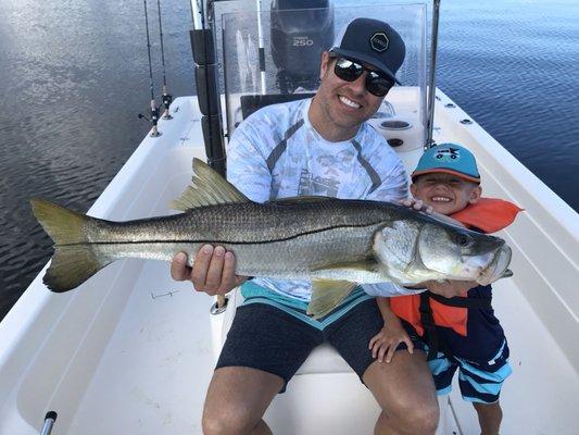 Biggest snook I've ever seen a 6 year old catch!