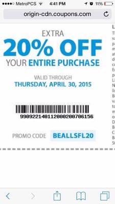 Use the coupon to save 20%. They can scan your phone.