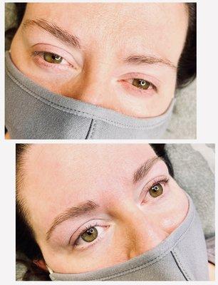 Lash lift and brow wax