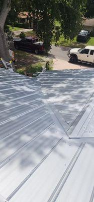 Replacement of a shingle roof to a metal roof