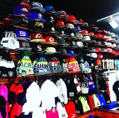 Big selection of NewEra snapbacks and beanies