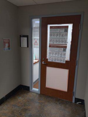 Door entrance with signage