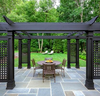 Cedar Pergola and Bluestone Patio