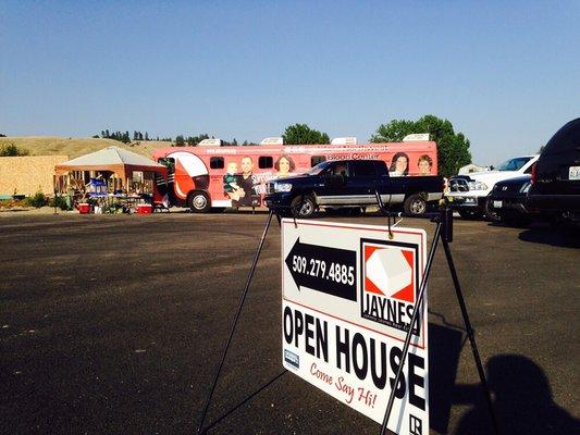 Blood drive brokers and neighborhood open house