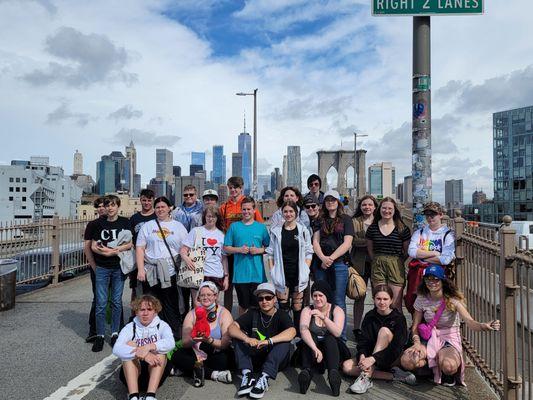 Our group on the Brooklyn Bridge in 2022.