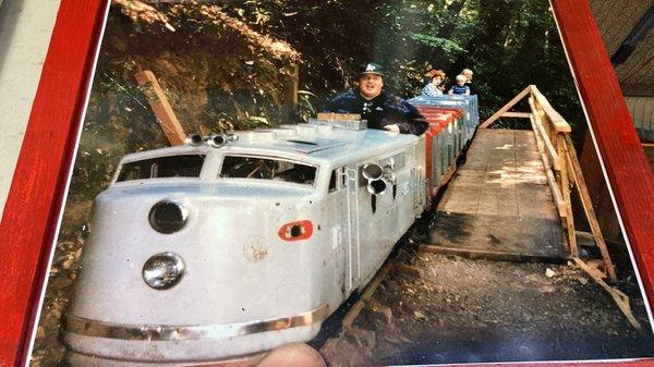 Tony the train guy in 1993 Driving the old train before it was crushed