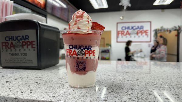 Strawberry cream frappe