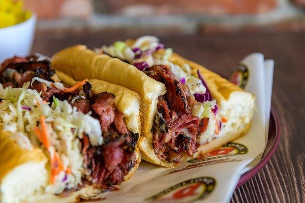 The General, hot Pastrami, fresh coleslaw, Swiss and Russian dressing