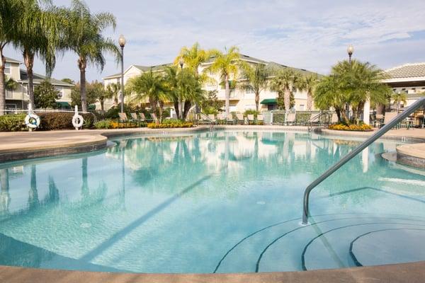 Wisper Palms Apartments has a large refreshing pool with a spa. There is a covered area with fans, picnic tables, a playgroun...