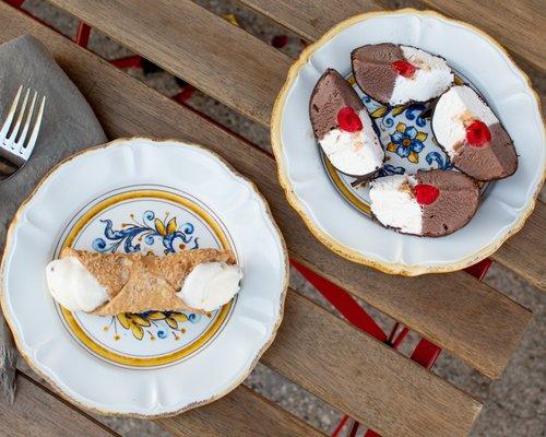 Cannoli and Bomba Desserts