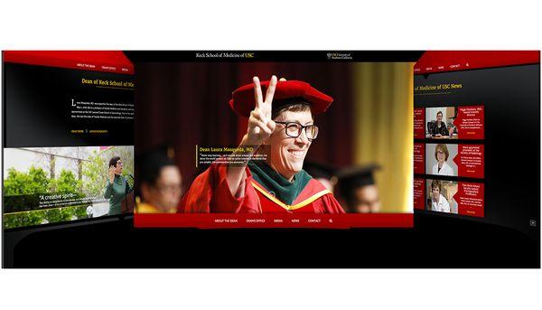 Custom web design template for brand awareness to help drive students to the website for more information. 
  https://www.dean.keck.usc.ed