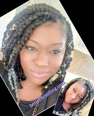 Bob style box braids