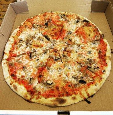 Create your own mushroom and sausage pizza