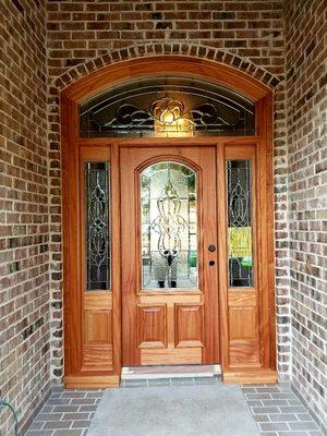 Custom built door with side lites and transom to fit existing opening