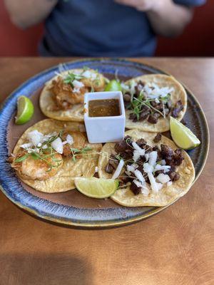 Carne asada / shrimp tacos